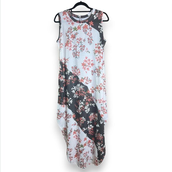 anrabess Dresses & Skirts - Anrabess Floral Maxi Dress Boho Sleeveless Handkerchief Hem Casual Resort L